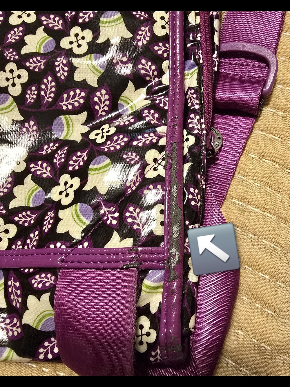 Vera Bradley Floral Vinyl Crossbody Bag with Adjustable Strap - Picture 7 of 8